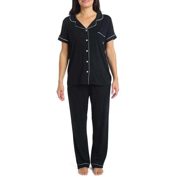 Ladies Classic Short Sleeve Pant Set - Heathered Modal